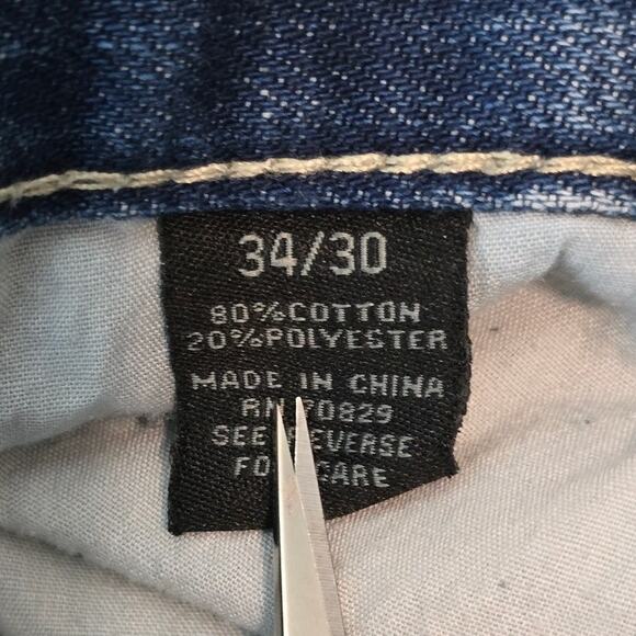 CJ Black Premium Whiskering Distressed Straight Leg Men's Jean's 34/30 - Picture 5 of 5